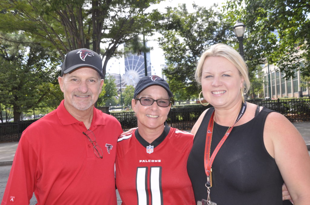 Lung cancer survivor-advocates Michael, Delene, and Kristen